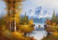Waterfalls-in-Fall-Near-the-Lake-Oil-Painting-by-Dan-Seitzinger-scaled