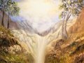 Summer-Evening-Waterfall-Oil-Painting-by-Dan-Seitzinger